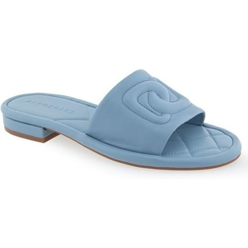 Aerosoles Jilda Slide Sandals Women's Size 7.5M Dusty Blue Leather Party Comfort